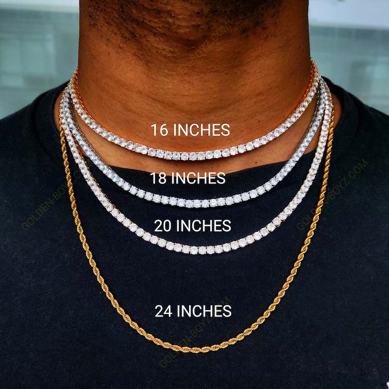 18k Gold Diamond Tennis Chain necklace, Diamond choker, tennis chain choker, womens necklace, gifts for her, gift for mom, womens jewelry image 9