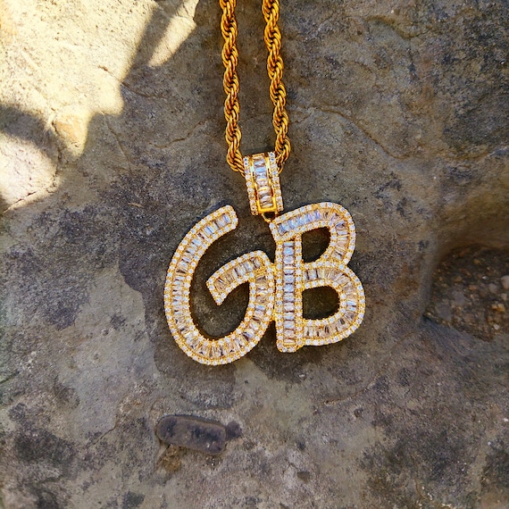 Baguette outlet letter pendant