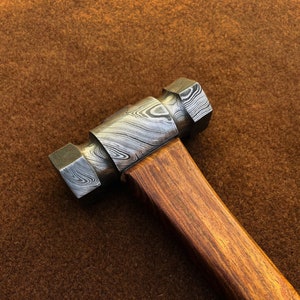 Custom Handmade Damascus Steel Viking Hexagonal Hammer | Birthday Gift