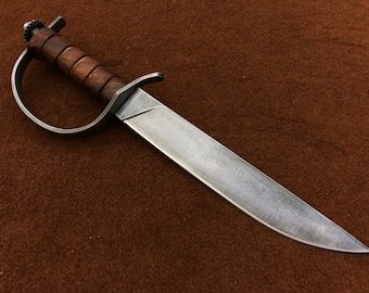Personalized Custom Handmade | Spring Steel Antiqued D Guard Bowie Knife | Hunting Knife | Survival Knife |  Birthday Gift, Anniversary Gift