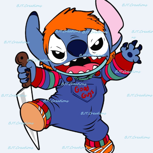 CHUCKY STITCH. Stitch in Costume SVG, Png, Eps, Dxf, and Pdf template