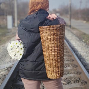 Large Door Basket. Wicker Flower Basket, Front Door Decoration. Hanging Door Basket.