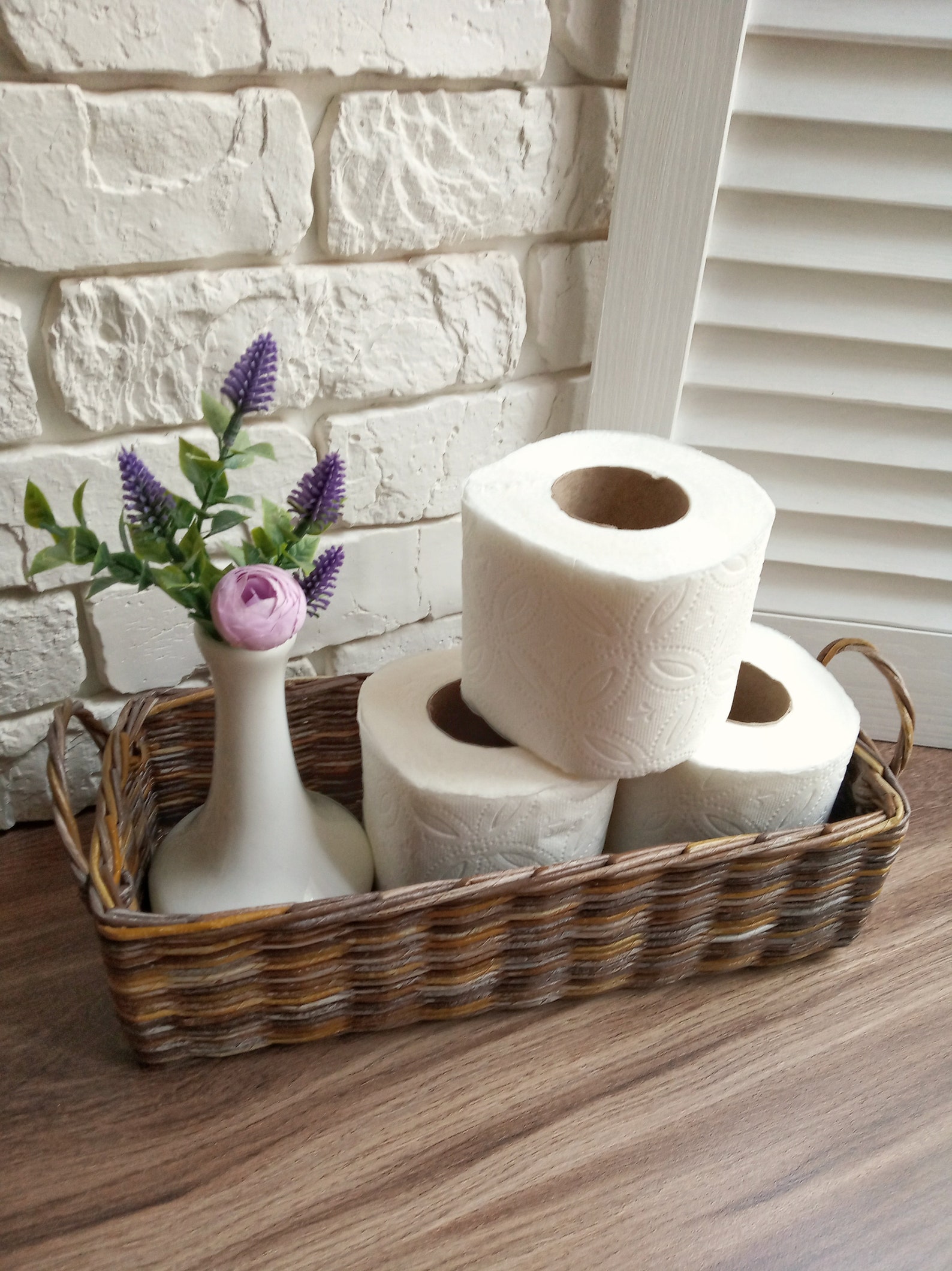 Wicker Rectangular Gray Toilet Paper Basket. Toilet Paper Etsy
