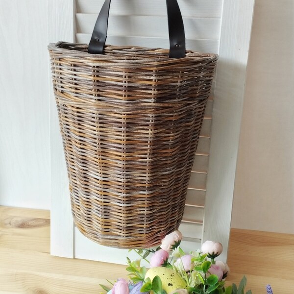 Wicker Door Basket Etsy
