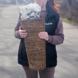Large Door Basket. Wicker Flower Basket, Front Door Decoration. Hanging Door Basket.