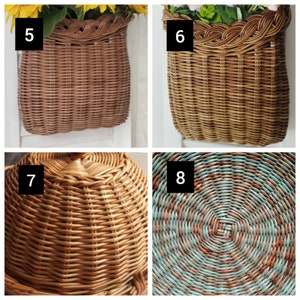 Basket on the door. Oval flower basket.Front door decoration. Straw-colored wicker basket, front door decoration.Hanging basket on the door. image 8