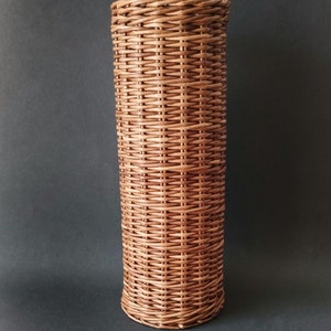 Wicker vase for flowers. Basket for artificial or dried flowers. Decorative jug for home decoration. 3