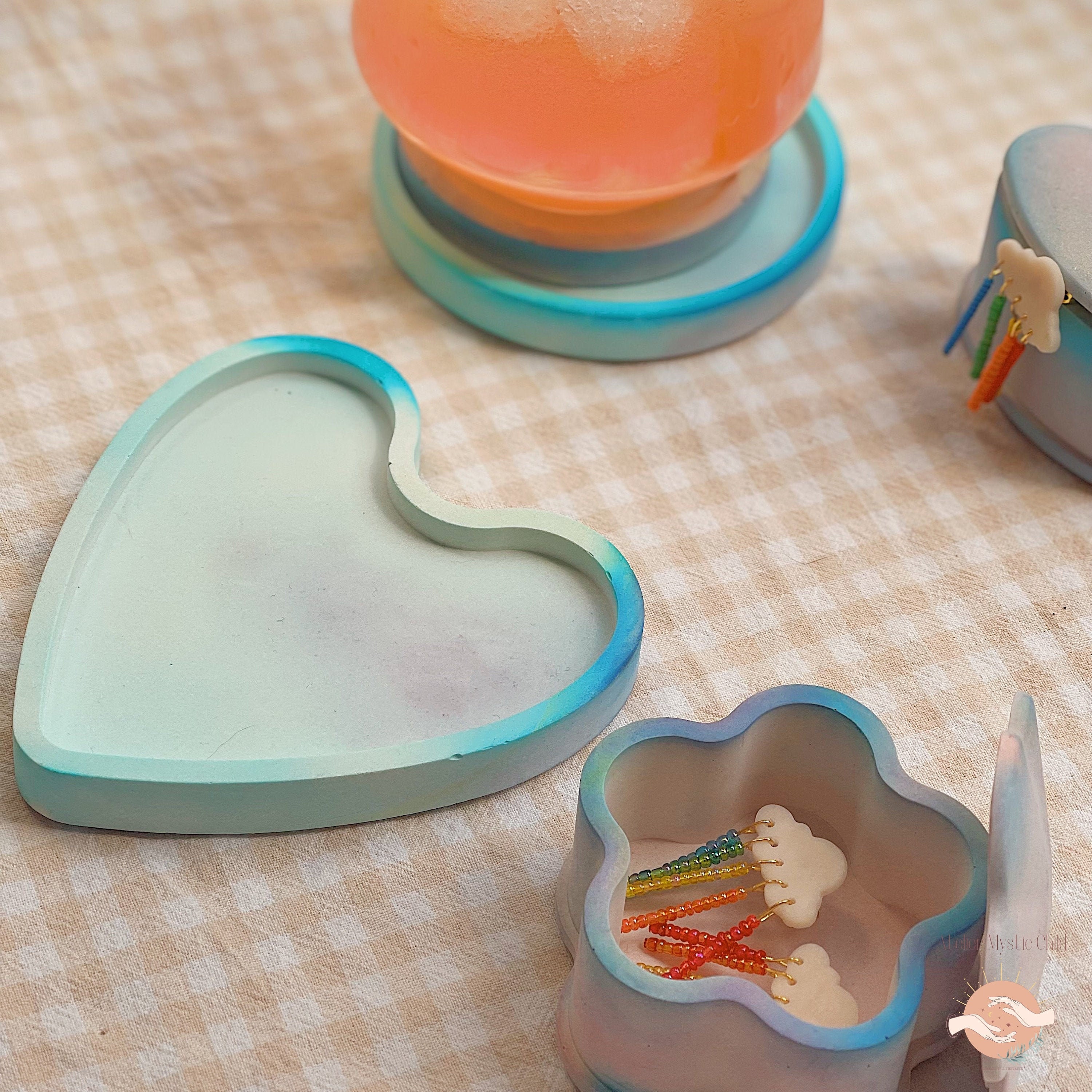 Coupelle Coeur en Céramique Arc-En-Ciel