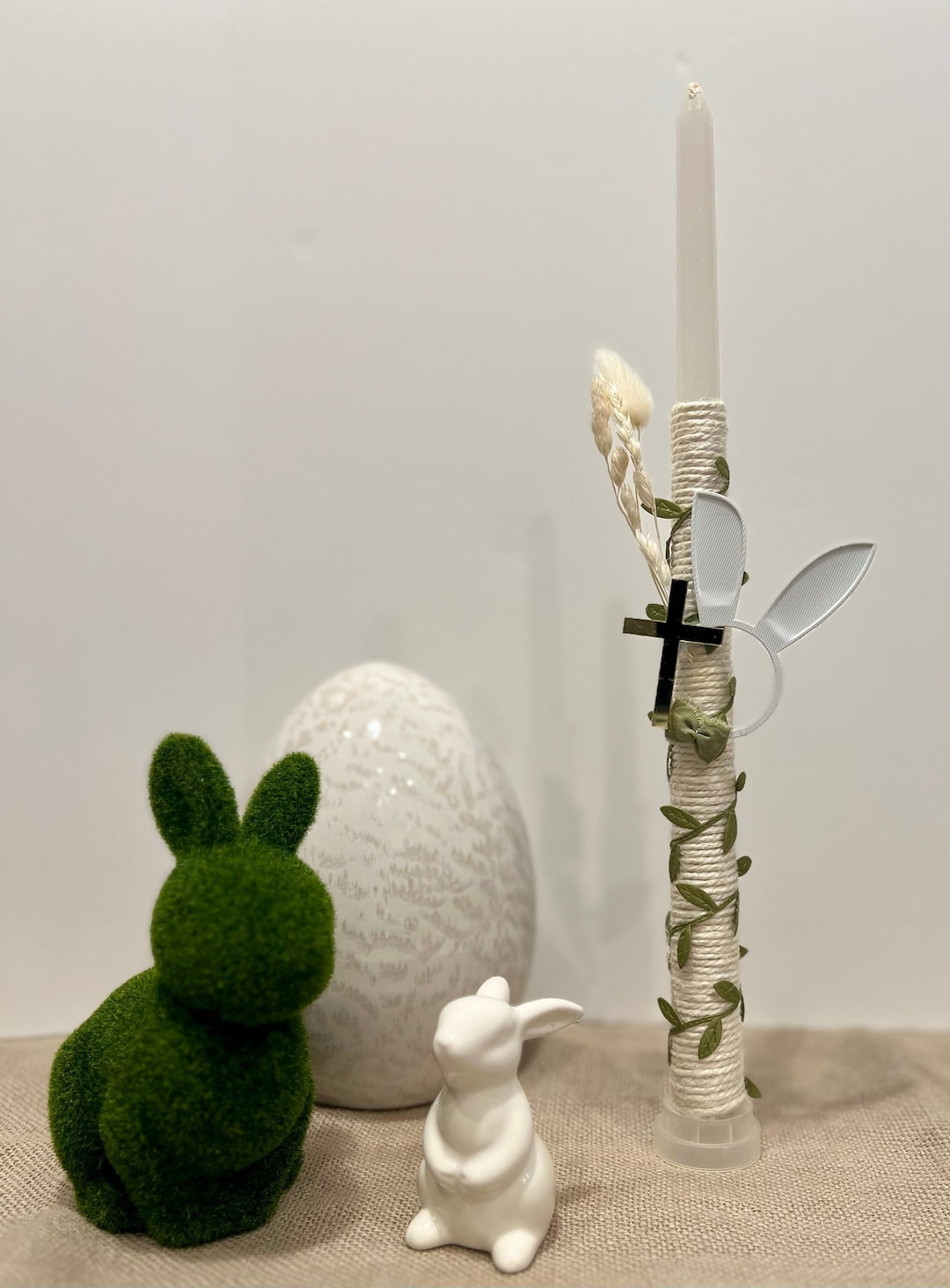Palm Sunday Candle, Easter Sunday Candle, Christening Candle, Greek