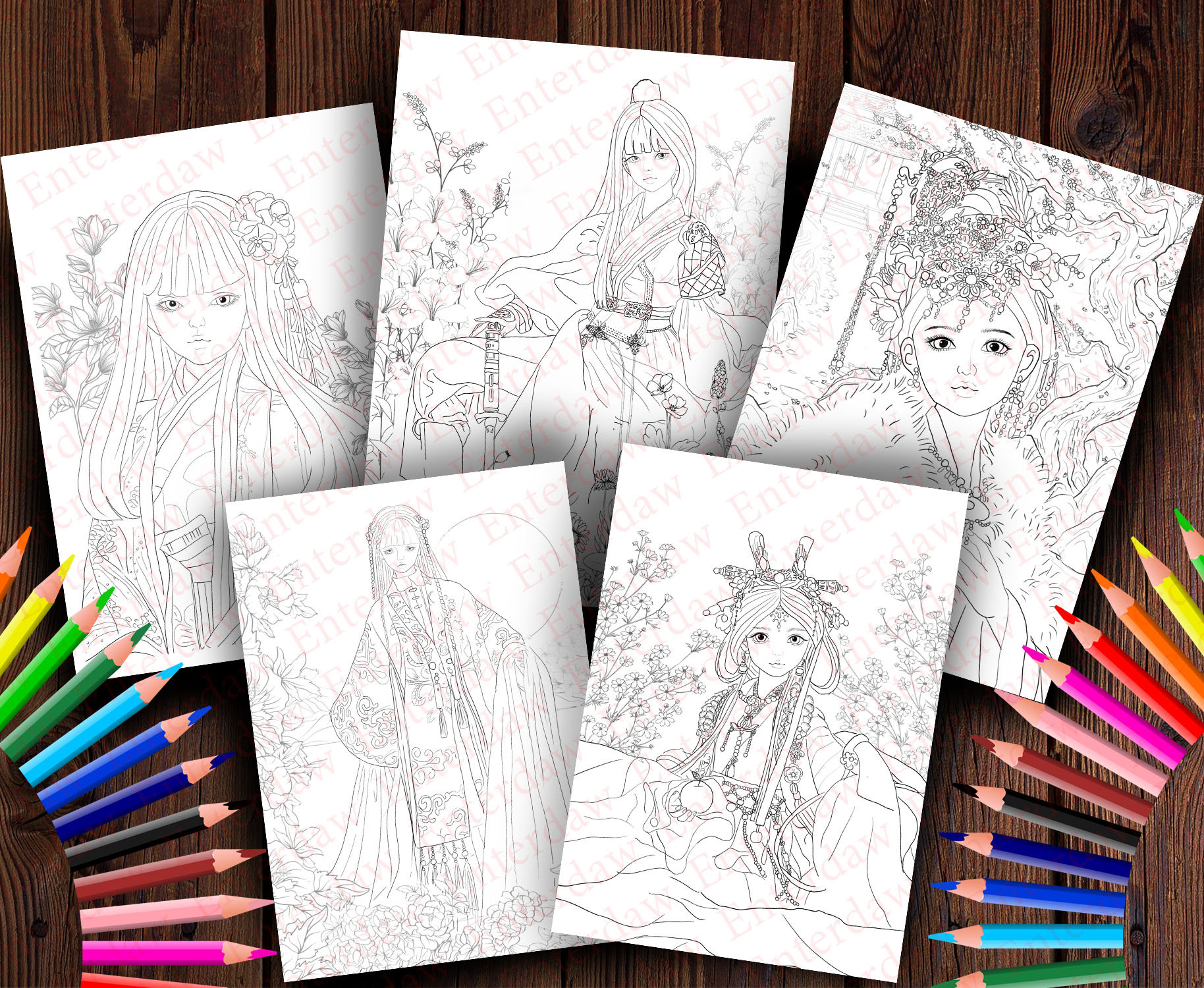 Oriental Coloring Pages