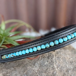 Beaded Browband with Turquoise