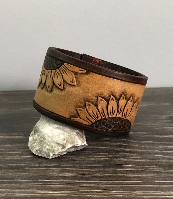 Sunflower Cuff Bracelet Etsy