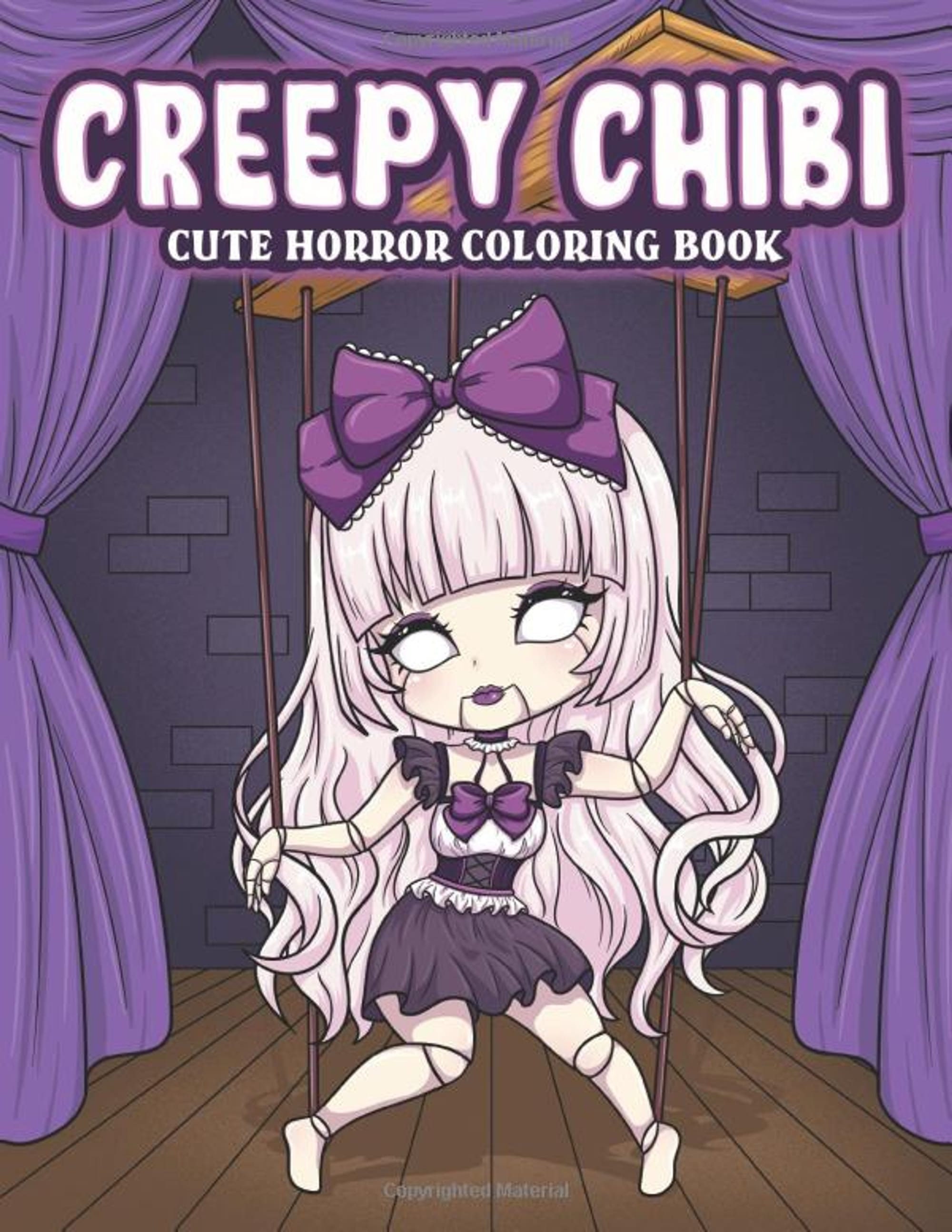 Creepy Chibi Cute Horror Coloring Book Spooky Coloring Pages Etsy