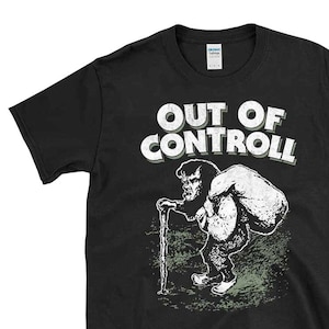 OUT OF CONTROLL - funny folklore troll gnome mythical creatures humor retro vintage style -  T-shirt
