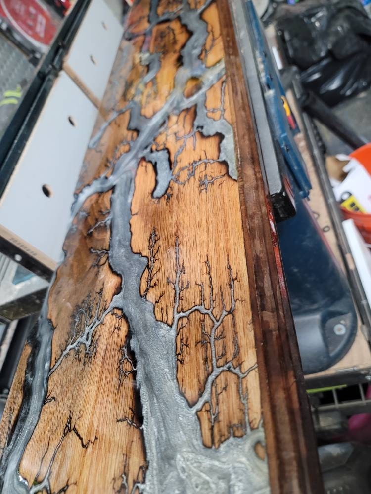 Fractal burn epoxy resin filled custom order Etsy