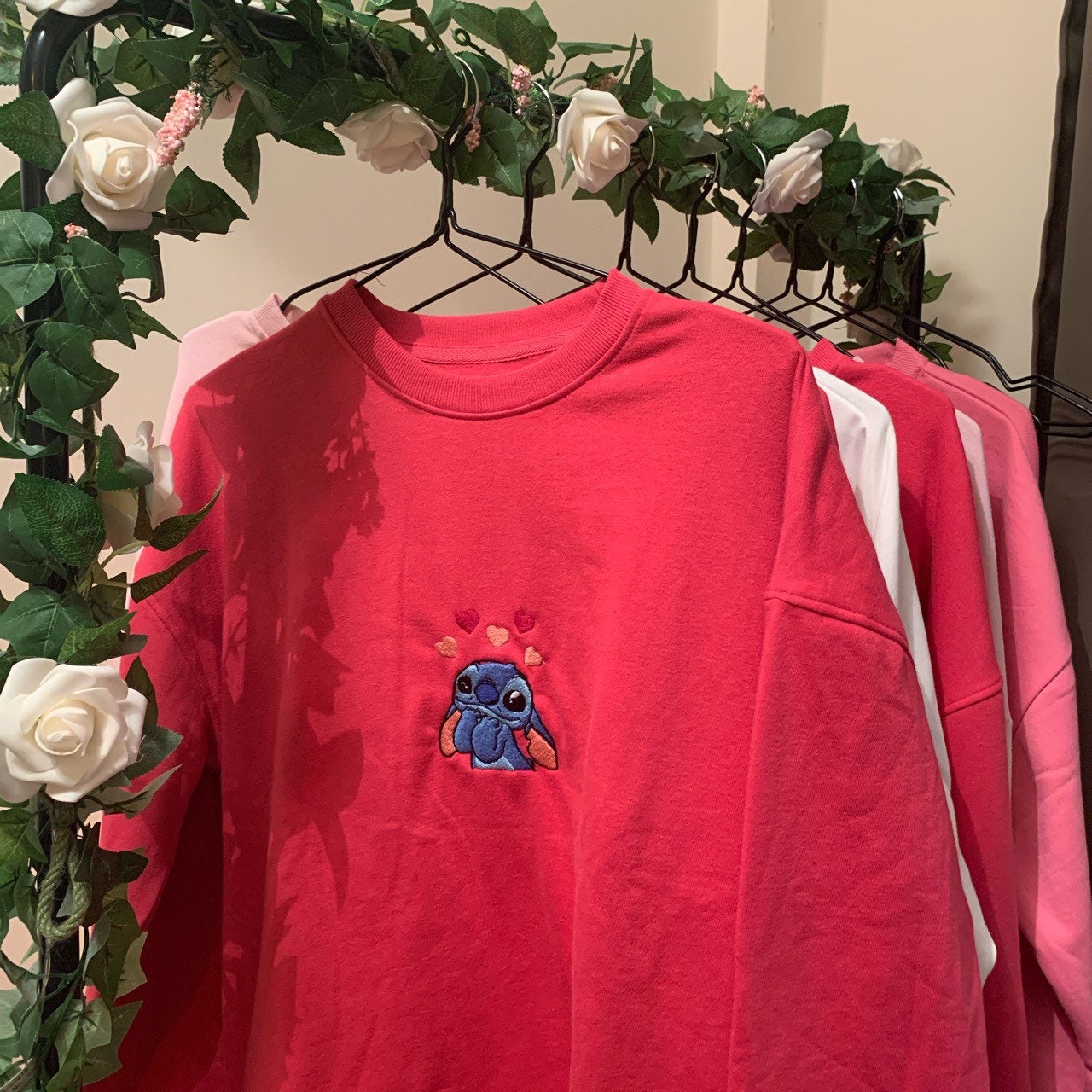 Pink Disney stitch jumper | Etsy