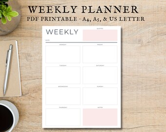 Weekly Planner, Printable Planner, Weekly Schedule, Weekly Organizer, School Planner, Work Planner, Planner, Planner Printable