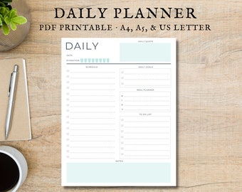 Daily Planner, Printable Planner, Daily Schedule, Daily Organizer, School Planner, Work Planner, To-Do List, Day Planner, Planner Printable