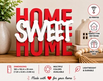Home Sweet Home Sign | Layered Wall Sign | Housewarming Gift | Entryway Decor | Shelf Decor | Modern Farmhouse Sign