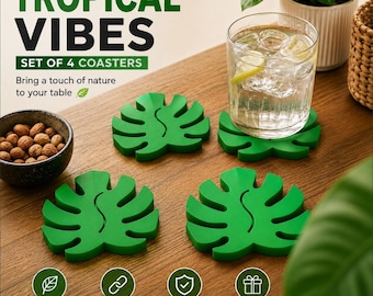 Monstera Leaf Coaster Set of 4