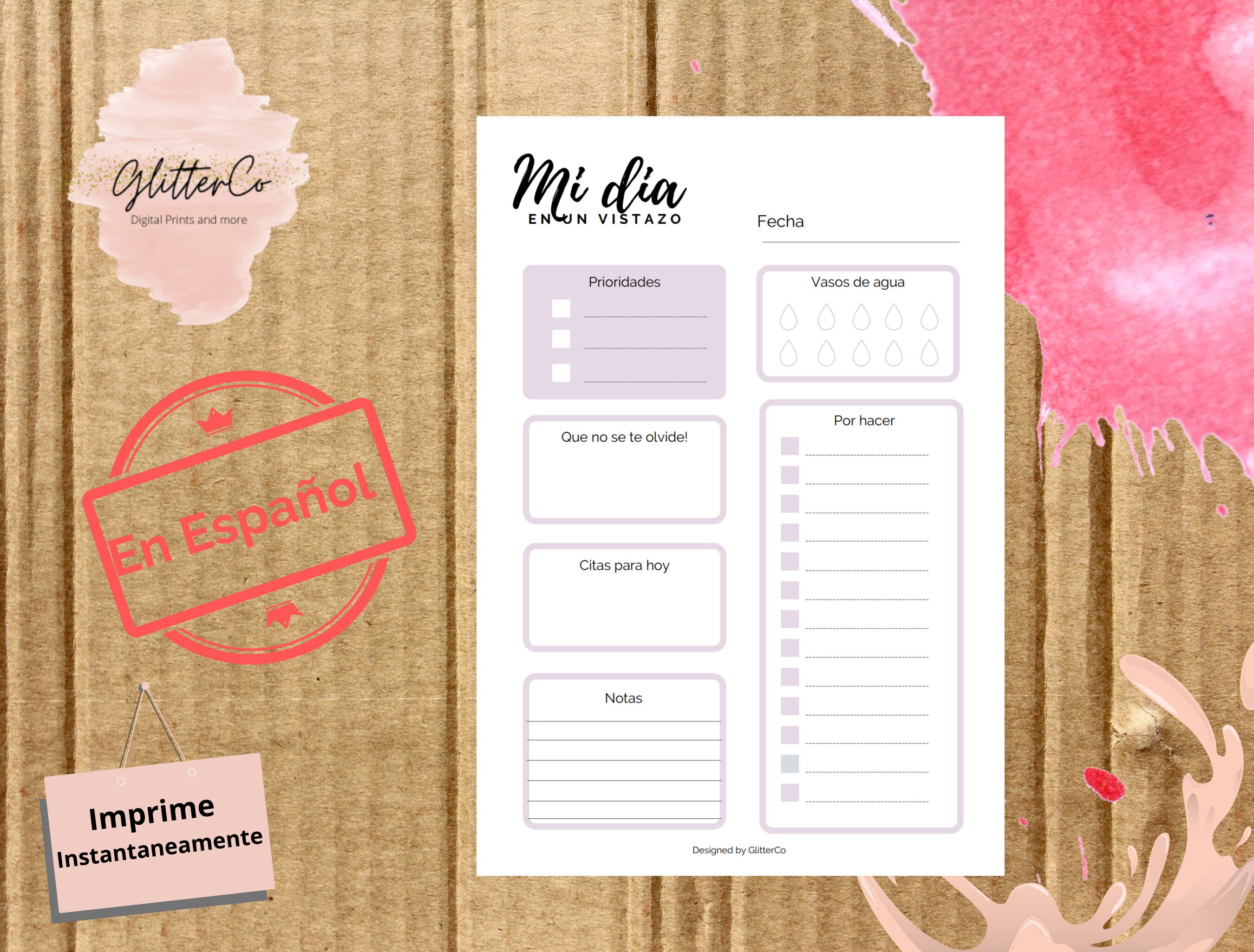 Daily Planner in Spanish agenda imprimible mi dia en un Etsy España