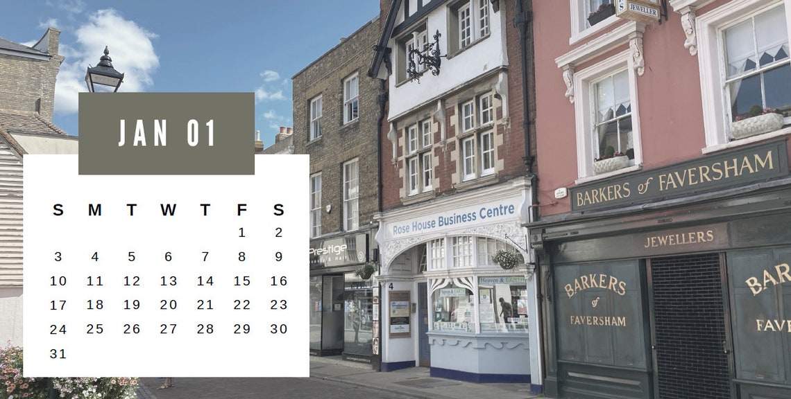 2021 Printable Kent Calendar | Etsy