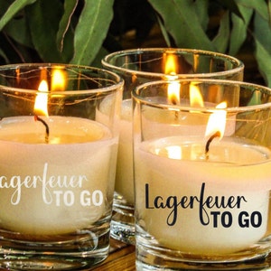 Aufkleber für Kerzenglas „Lagerfeuer to go“, Sticker für Geschenkkerze, Sticker für Kerze, Geschenk Weihnachten, Herbstkerze, Winterkerze
