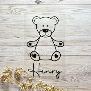 Iron-on patch teddy bear with name | Iron-on patch | Personalized | Baby bodysuit | Baby shirt, iron-on motif for children, iron-on patch, patch, foil