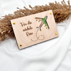 Holzkarte für Geldgeschenke Geldgeschenk Verpackung aus Holz Holzkarte für Geldscheine, Reisegutschein aus Holz, Flugzeug Reisegeschenk