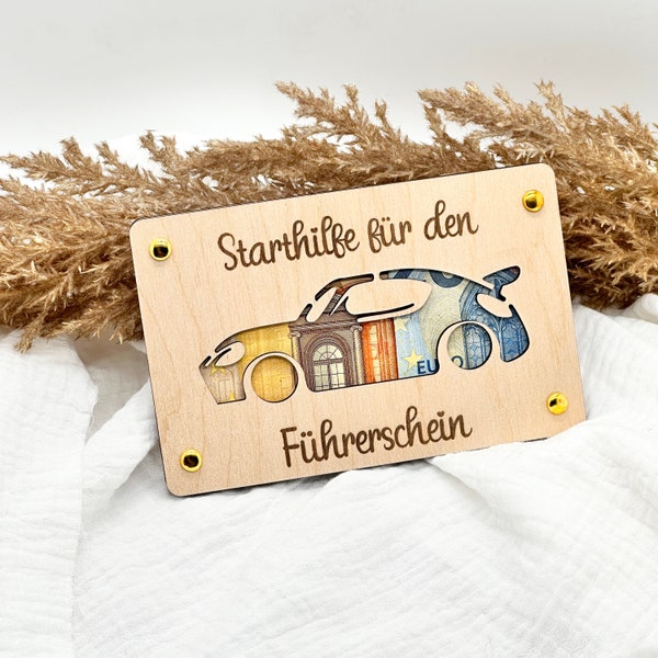 Holzkarte für Geldgeschenke , Führerschein Geschenk,Verpackung aus Holz Holzkarte für Geldscheine,Geldgeschenk Fahrerlaubnis,Geld Verpackung