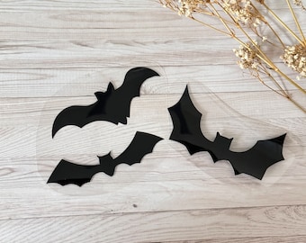 Bügelbild Fledermaus 3er Set | Aufbügelbild in verschiedenen Farben, Halloween Party Kostüm, Shirt aufpimpen, schnelles Aufbügelmotiv