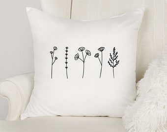 Wildflower iron-on patch in boho country style, Scandinavian design, interior iron-on patch for cushion covers, wildflower design, floral iron-on motif