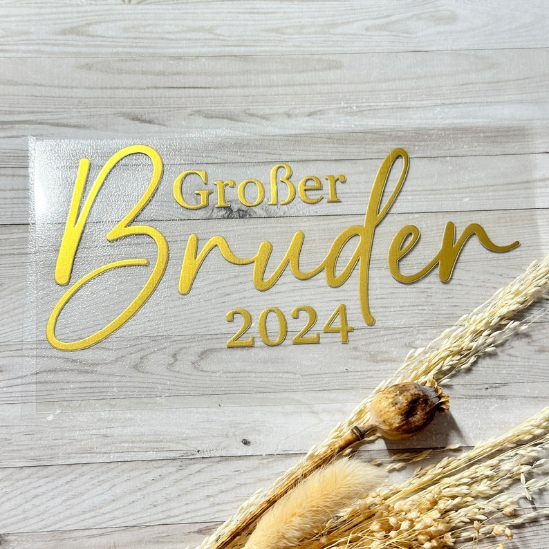 Bügelbild großer Bruder 2024 , Bügelmotiv, Schriftzug mit oder ohne Jahreszahl, in verschiedenen Maßen und Farben, Applikation für Shirt Bild 7