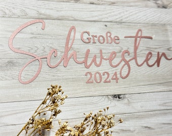 Bügelbild große Schwester 2024 | Schwangerschaft verkünden | Geschwister Shirt