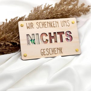 Holzkarte für Geldgeschenke Geldgeschenk Verpackung aus Holz Holzkarte für Geldscheine Wir schenken uns nichts Geschenk,Glückwunsch Karte