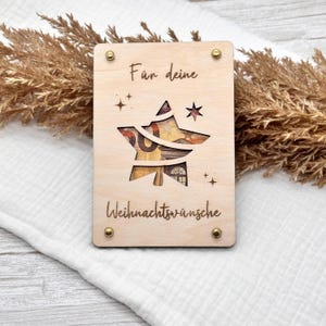 Geldgeschenk, Holzkarte, Weihnachtsgeschenk für Geld, Verpackung aus Holz Holzkarte für Geldscheine, Weihnachtsgeschenk, Geschenkkarte Geld