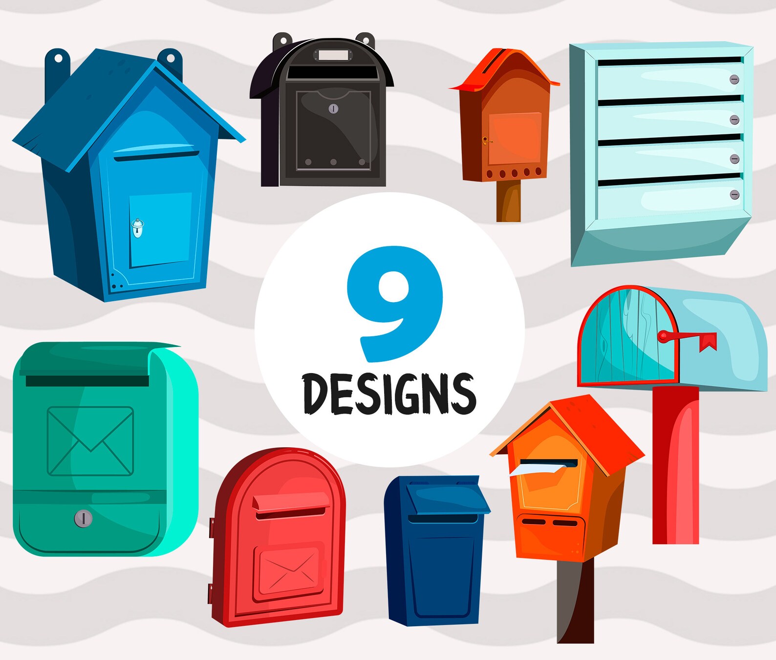 Mailboxes Svg,mailbox Svg, Box Vector Printable, Digital Mailbox ...