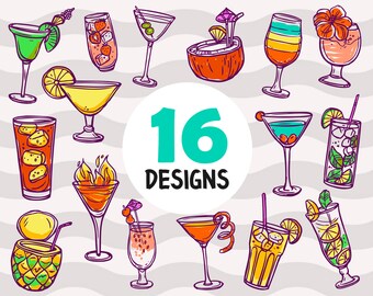 Summer cocktail svg, Cocktails svg, martini, alcohol svg,Cocktails bundle svg,party elements svg,drinks svg, drinks print file,printable,svg
