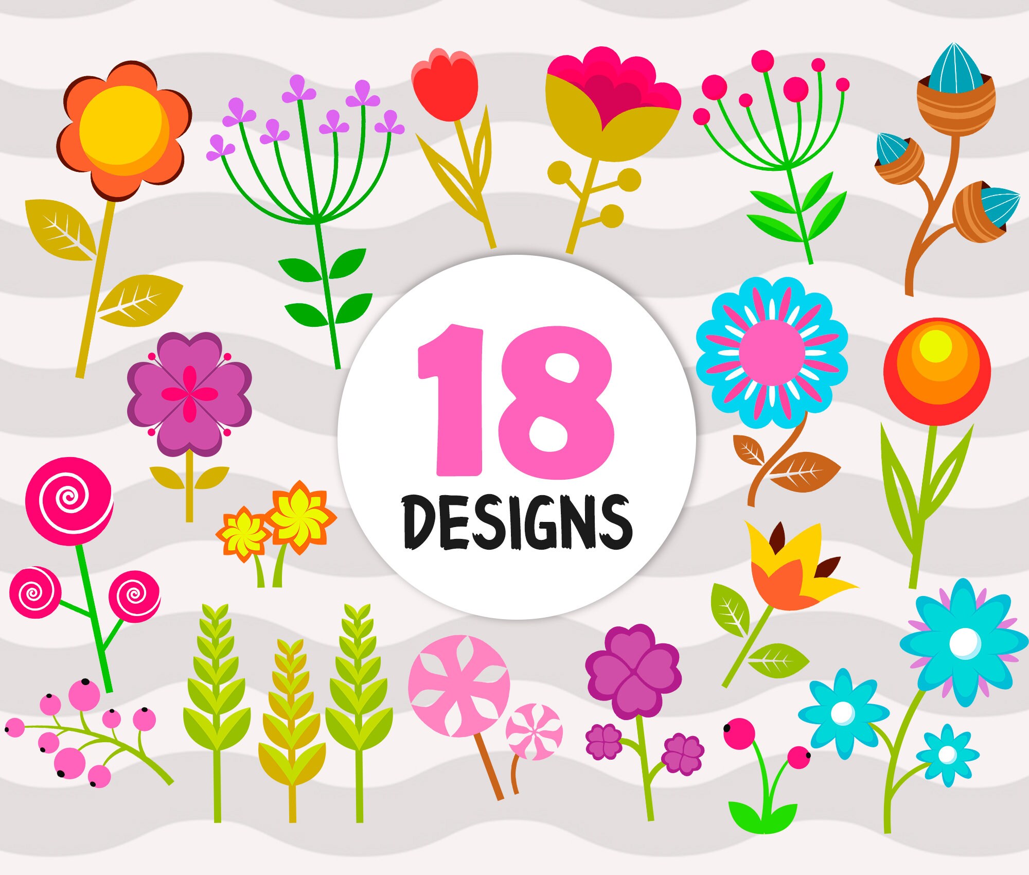 Flowers Svg Cute Flowers Svg Spring Flowers Svg Wildflowers - Etsy