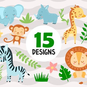 Safari animals svg,safari animals,jungle friends svg,zoo animals,jungle animals,cute baby animals svg,monkey svg,Elephant,Tiger,Giraffe,svg