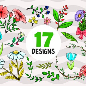 Floral elements svg,Wildflower SVG Bundle, Botanical Elements, Floral Line Art Vector, Flower Svg,Floral Svg,Flowers svg,print file,svg file