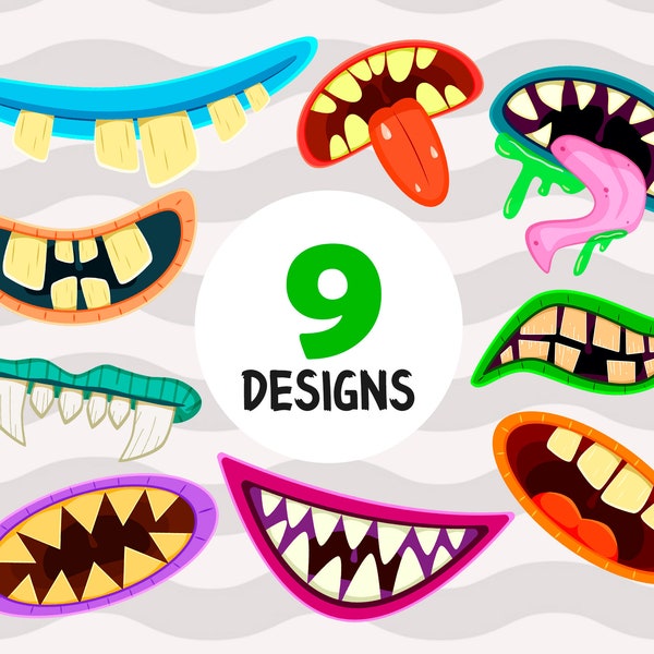 Monster mouth svg,Monster mouths Clipart,Monster face,mouth svg,Party Clipart,Decorations,Birthday clipart,print file svg, printable,svg