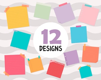 Colored notes svg,Sticky notes svg,Notes svg,Notes Bundle,Note Clipart,Note Vector, Sticky Note Svg,paper svg, print file,stickers,svg file