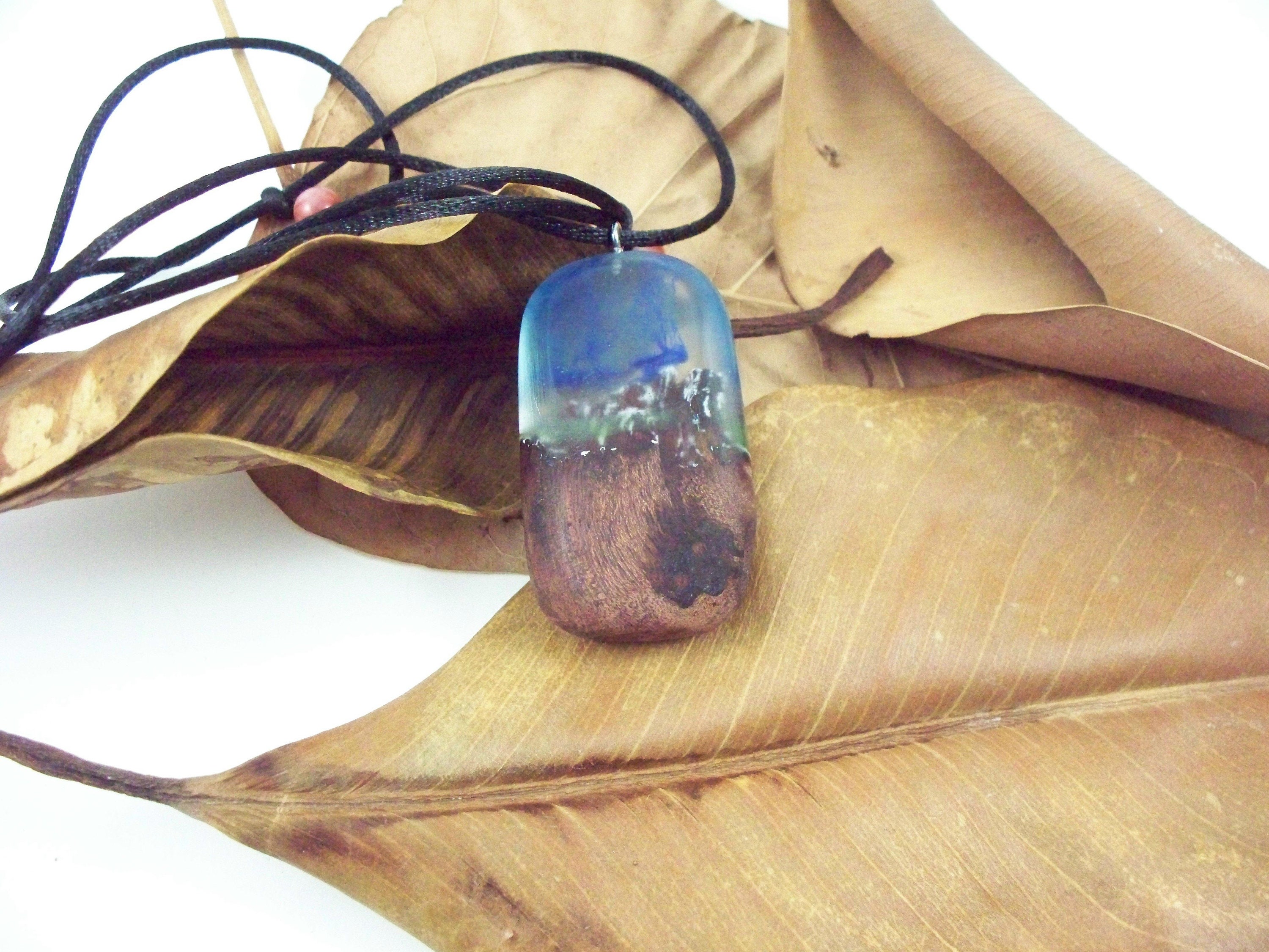 Epoxy necklace pendant epoksi kolye jewelery handmade Etsy