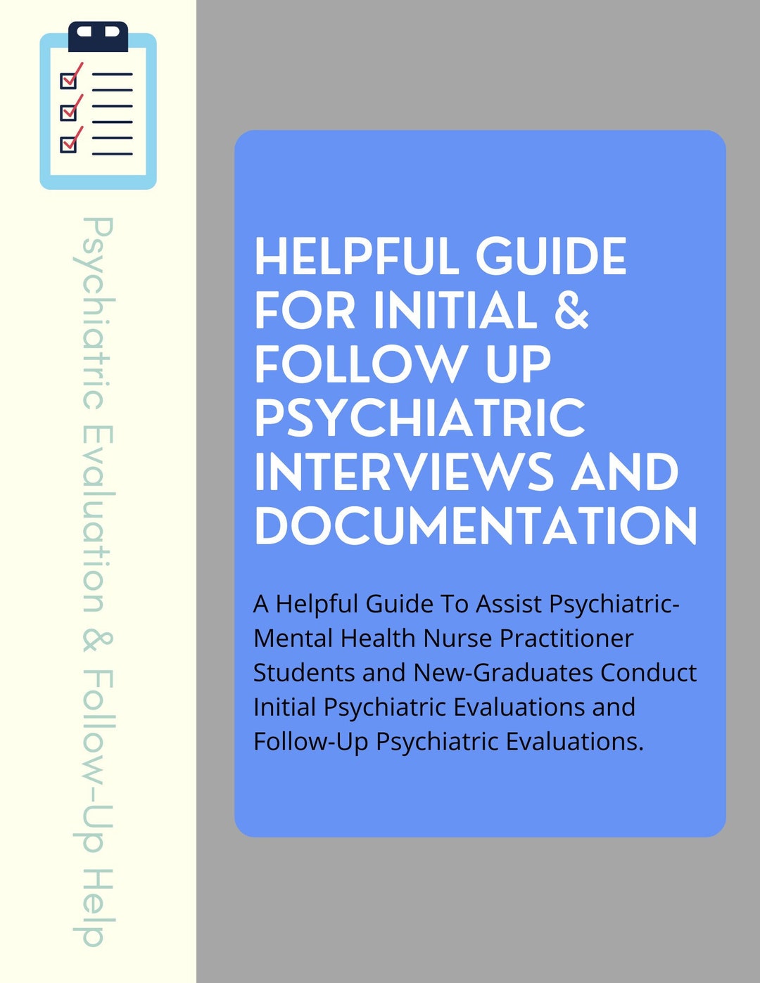 Initial Psychiatric Evaluation and Followup Guide for Psychiatric Nps Templates Included Etsy