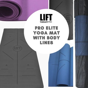 Long Wide Thick estera de yoga con líneas corporales para entrenamiento interior al aire libre y yoga Yoga Mat Workout en casa - BFF Gift - No Slip Yoga Mat -