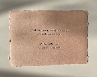 Letterpress Quote Card | Art Print | Nathanial Hawthorne | Simple | Minimal