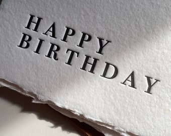5 Pack Bundle Letterpress Happy Birthday Cards | Variety Pack Greeting Cards | Handmade Paper