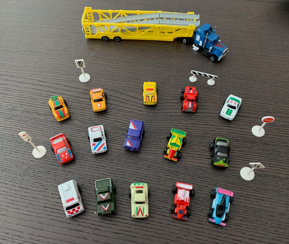 1990s VINTAGE Die Cast Toy Cars Mini Engine 21 Piece Set Etsy