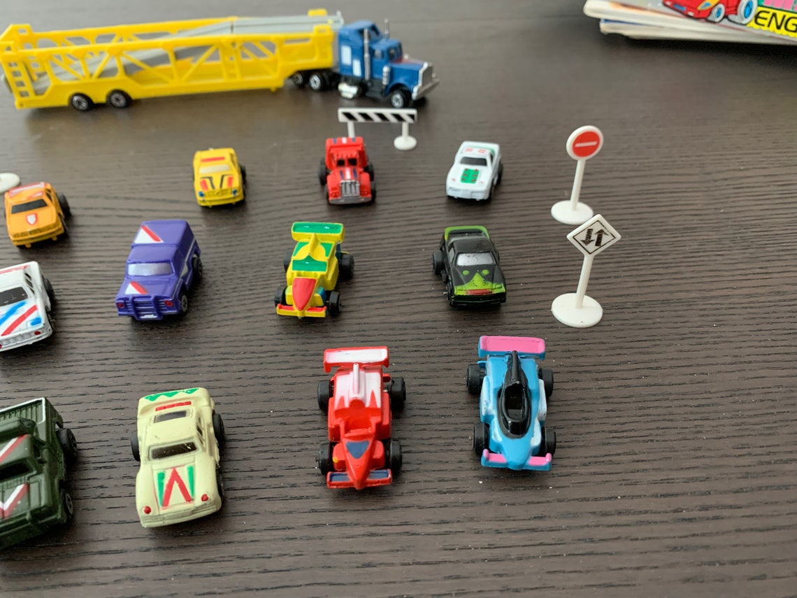 1990s VINTAGE Die Cast Toy Cars Mini Engine 21 Piece Set Etsy